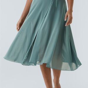 HALARA Seafoam Midi Skirt with Front Slit
